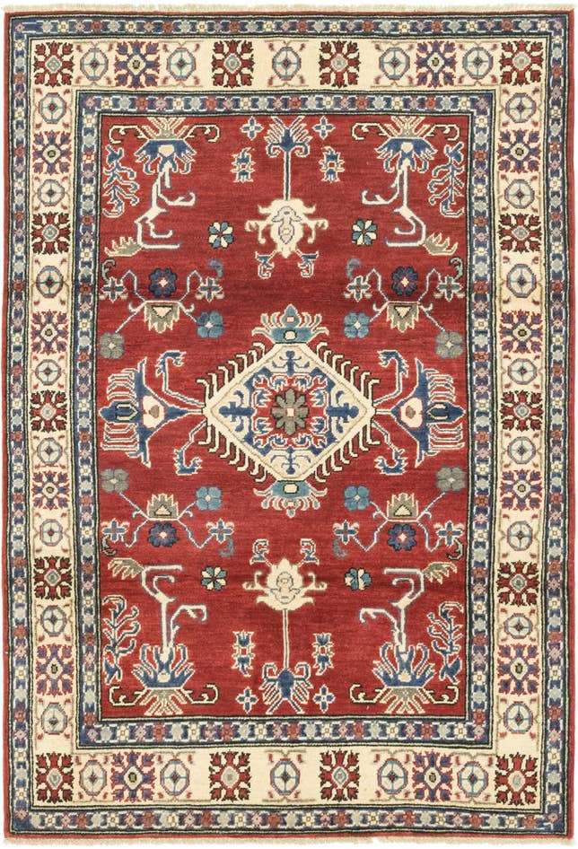 Detail image of 3' 10 x 5' 10 Hand Knotted Kazak Rug