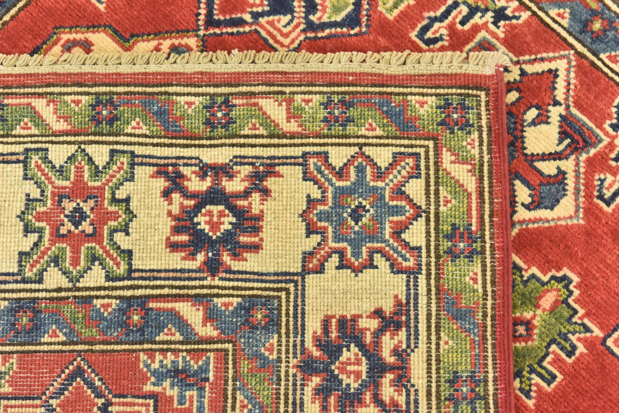 4' x 6' 2 Hand Knotted Kazak Rug