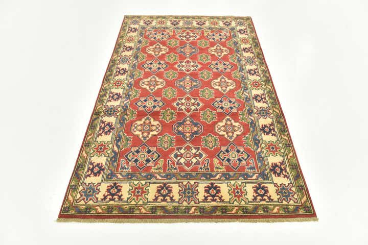 4' x 6' 2 Hand Knotted Kazak Rug