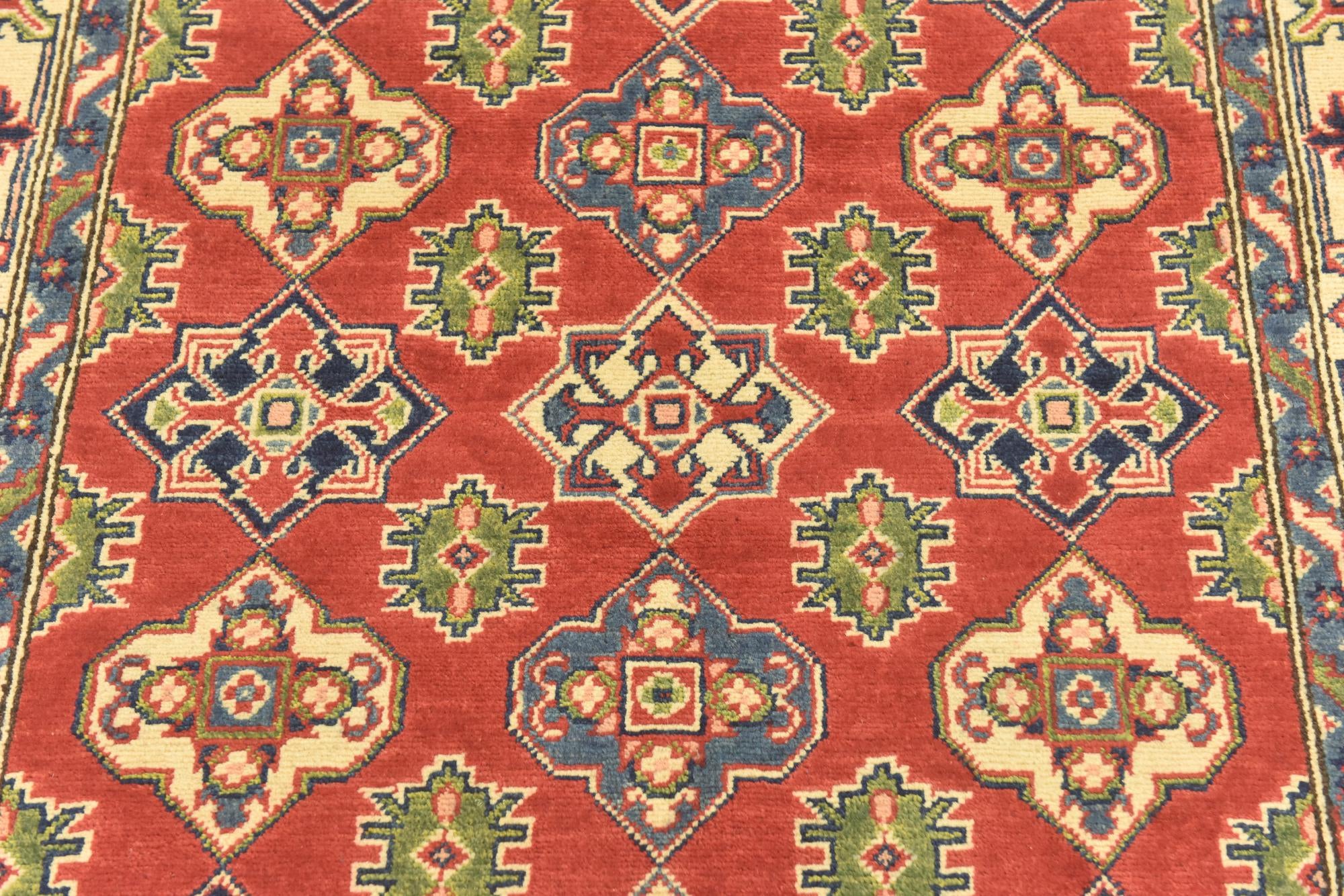 4' x 6' 2 Hand Knotted Kazak Rug