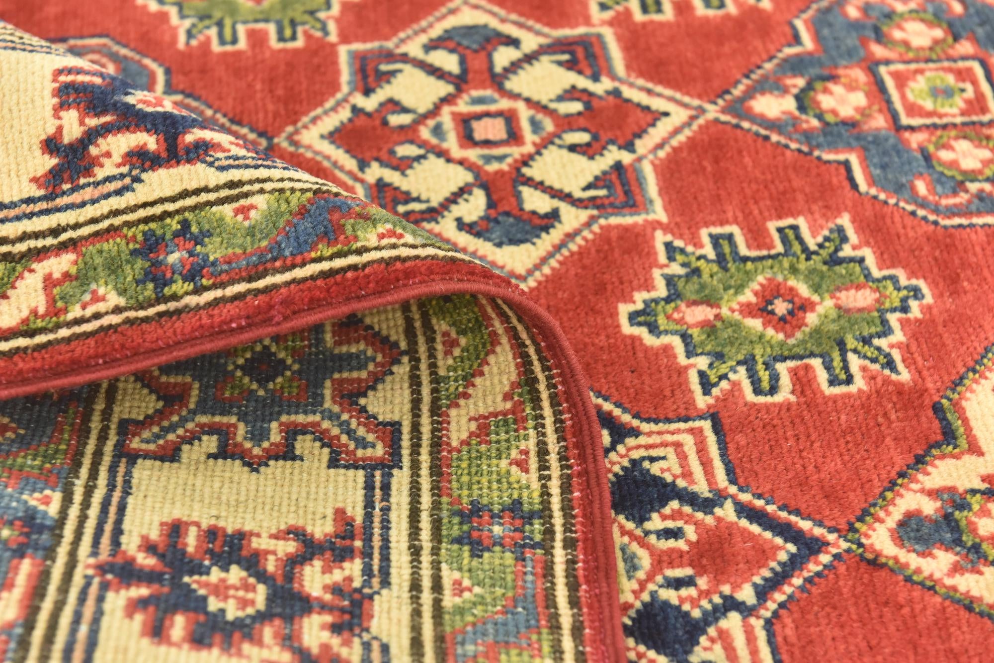 4' x 6' 2 Hand Knotted Kazak Rug