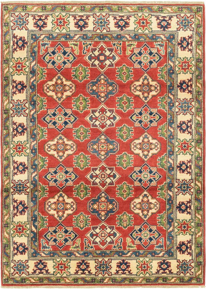 4' x 6' 2 Hand Knotted Kazak Rug