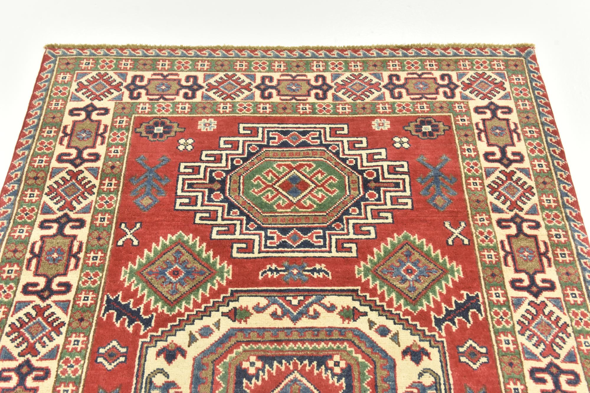 120cm x 185cm anudado a mano Kazak Alfombra