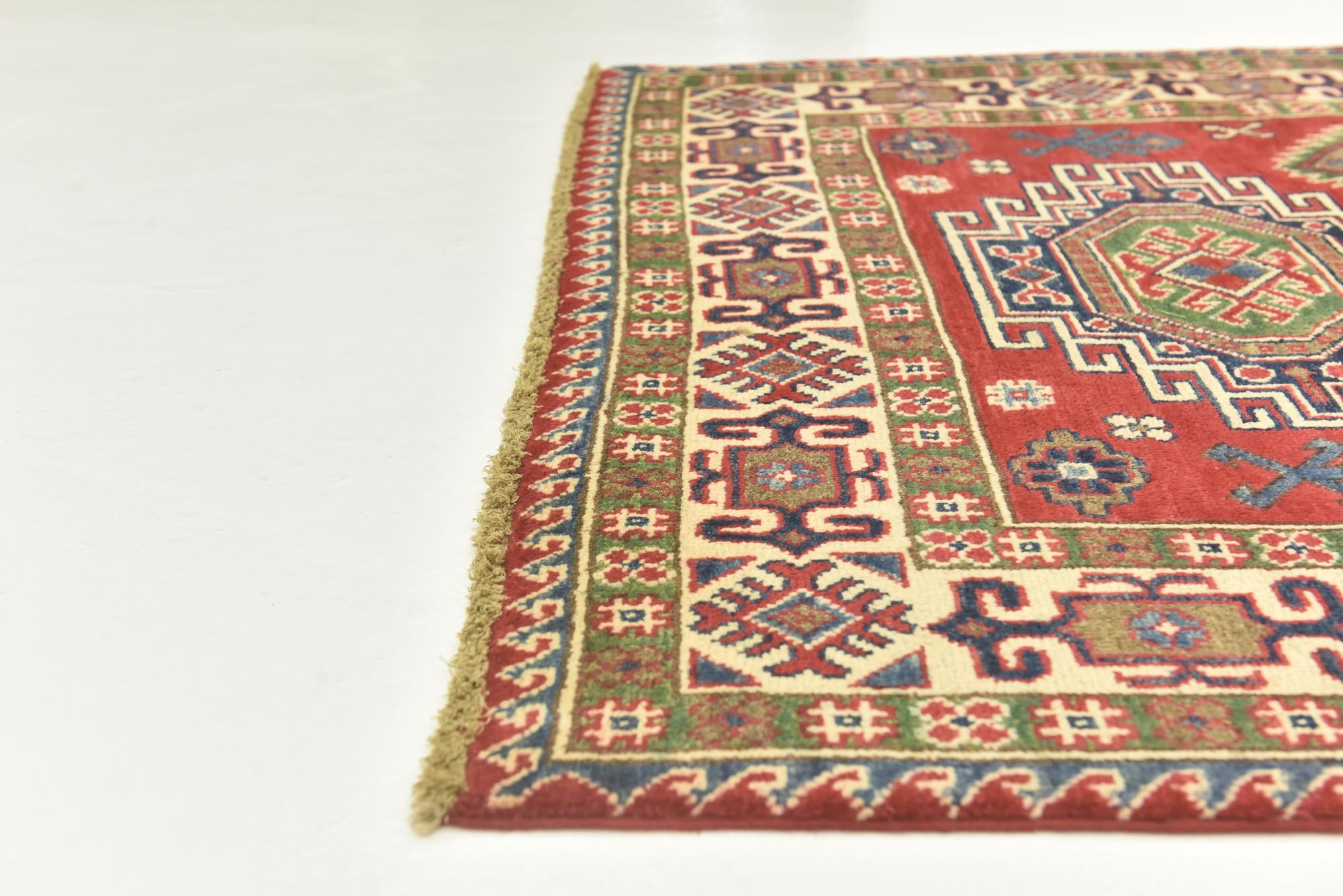 120cm x 185cm anudado a mano Kazak Alfombra