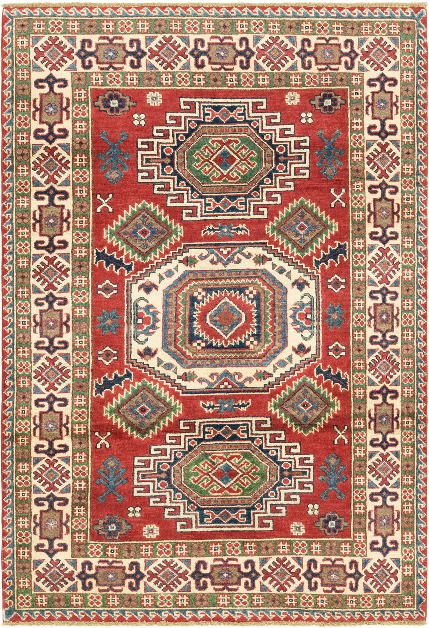 120cm x 185cm anudado a mano Kazak Alfombra
