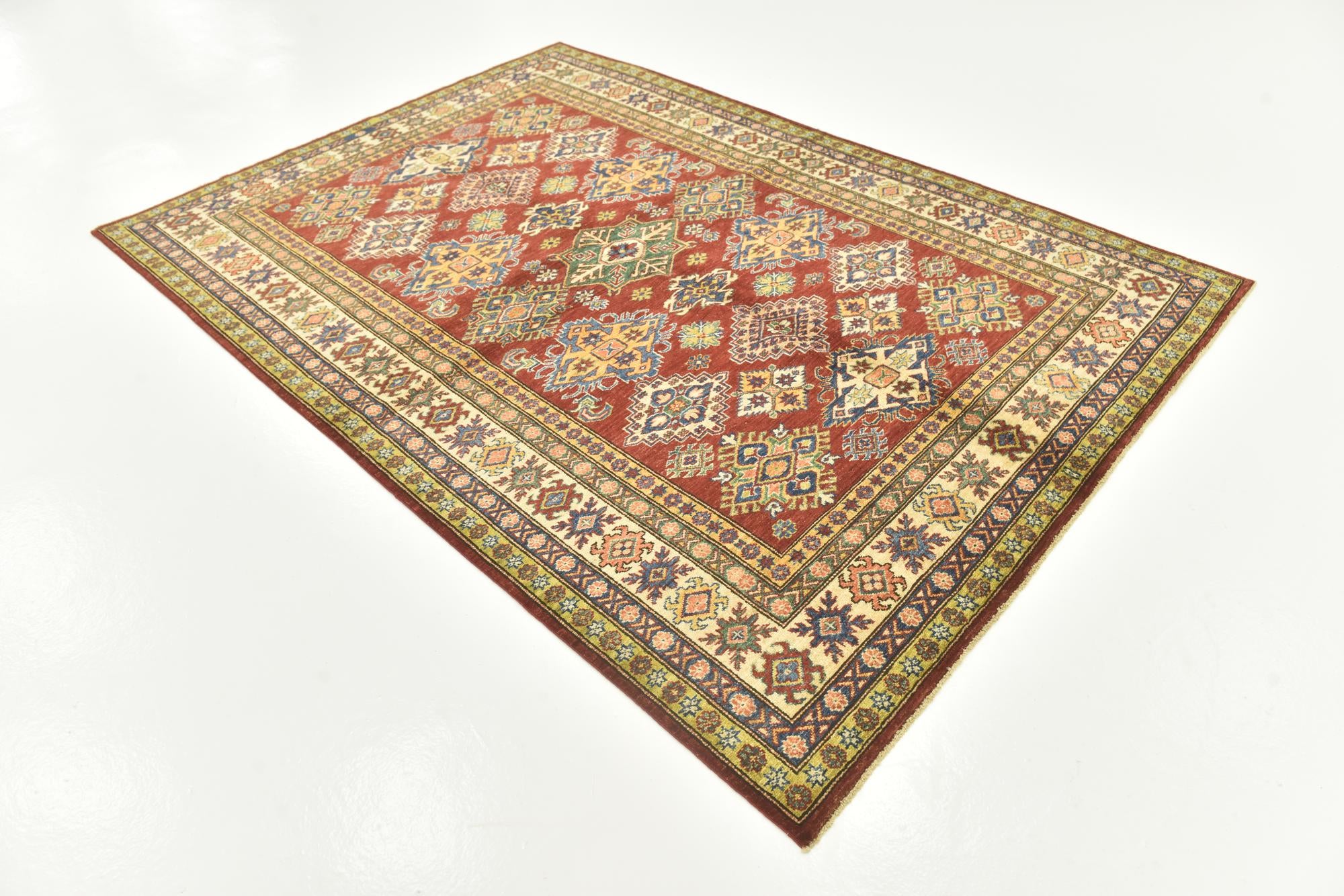 5' 8 x 8' Hand Knotted Kazak Oriental Rug