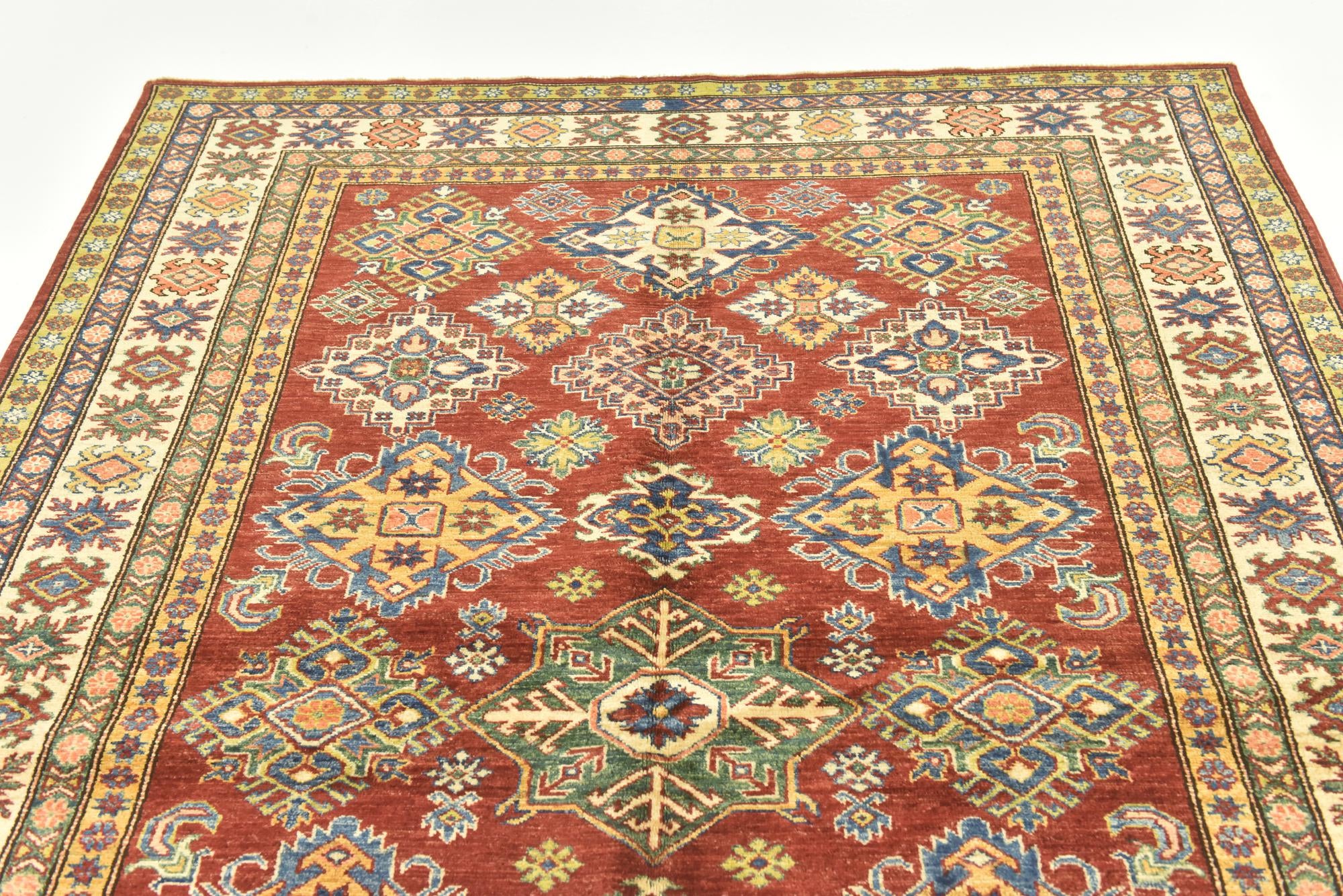 5' 8 x 8' Hand Knotted Kazak Oriental Rug