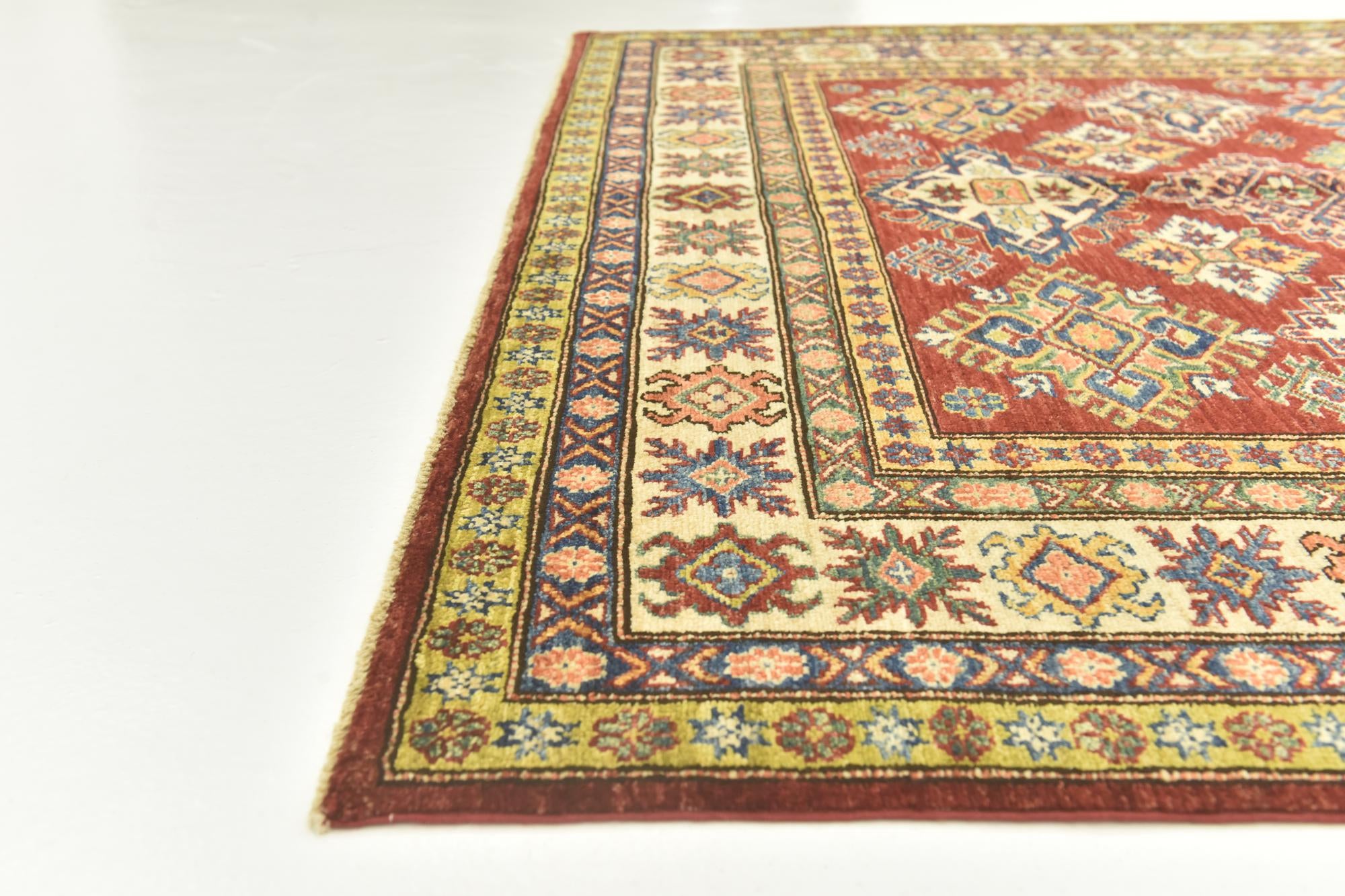 5' 8 x 8' Hand Knotted Kazak Oriental Rug