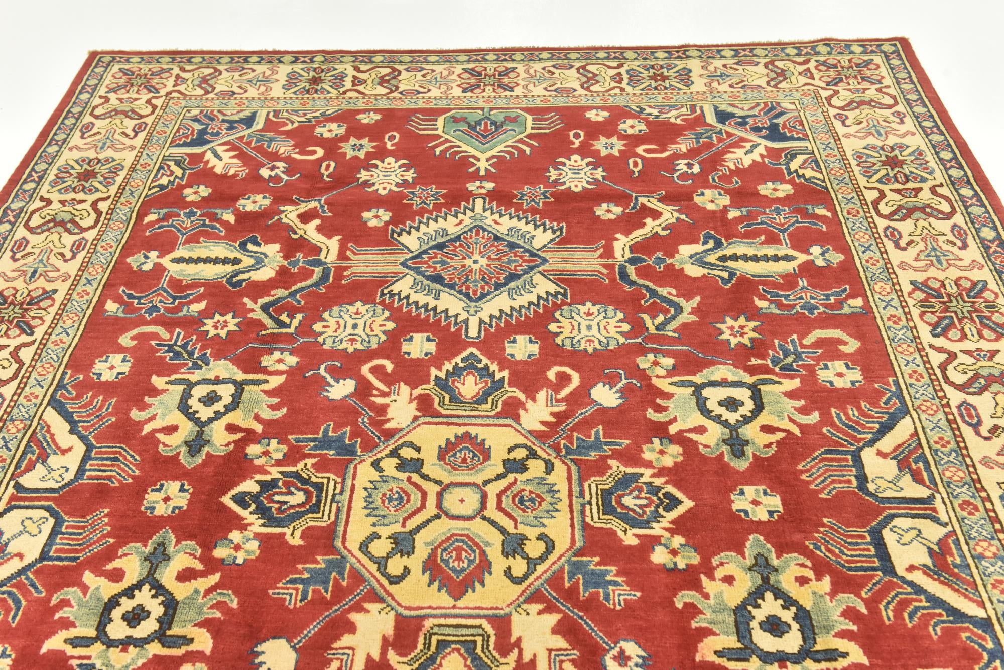 6' 7 x 9' 5 Hand Knotted Kazak Rug