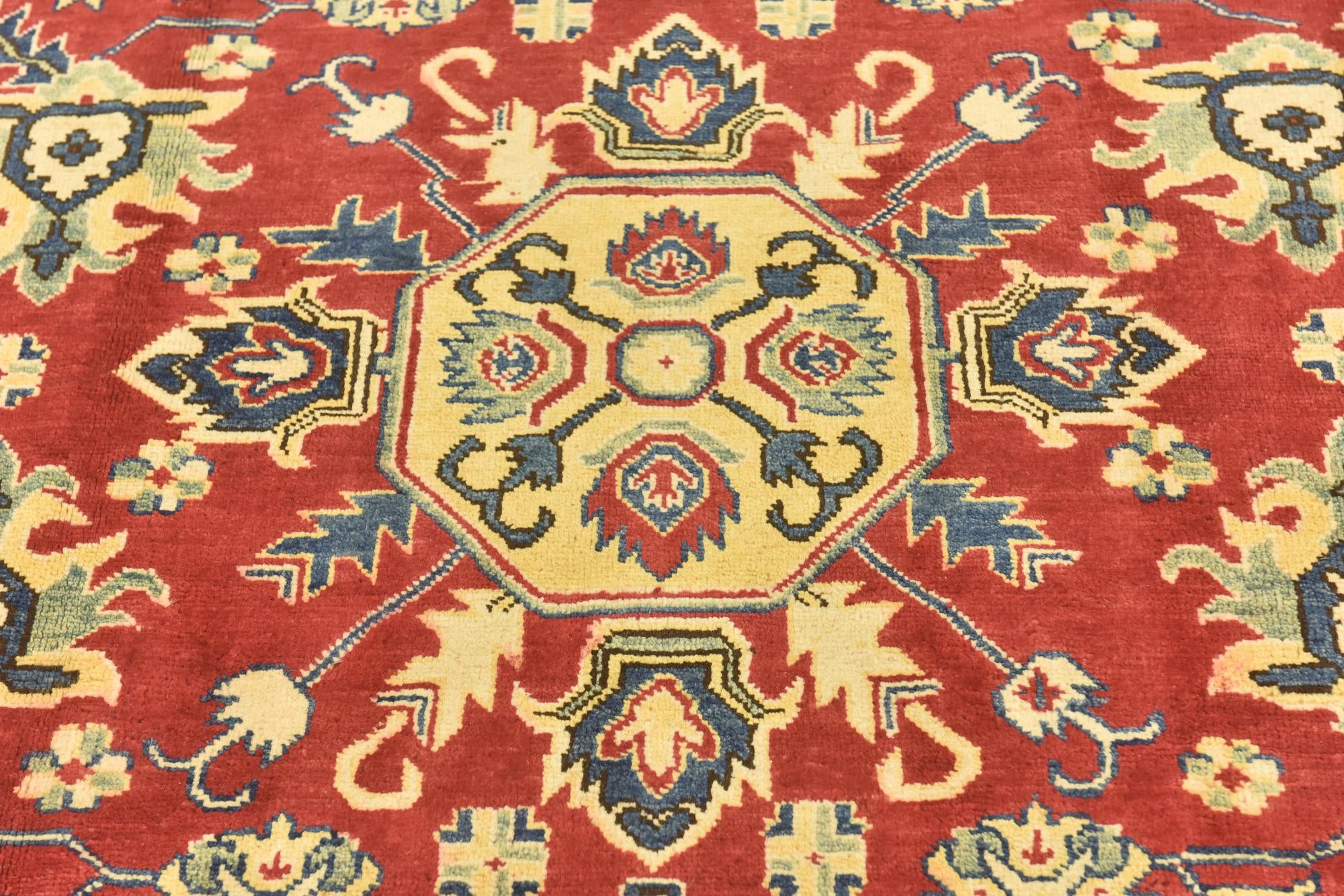 6' 7 x 9' 5 Hand Knotted Kazak Rug