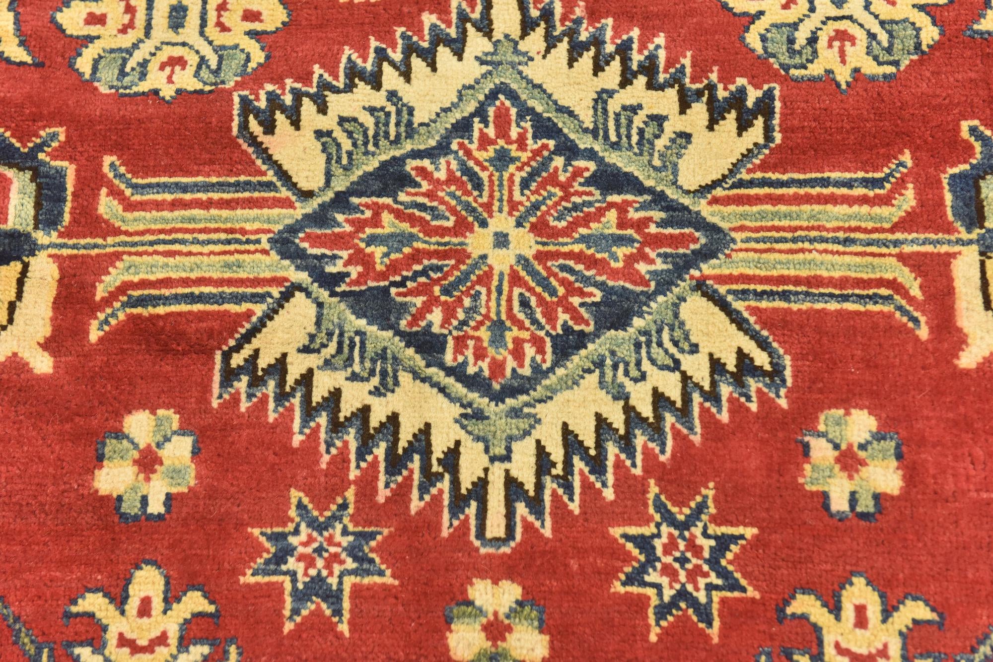 6' 7 x 9' 5 Hand Knotted Kazak Rug