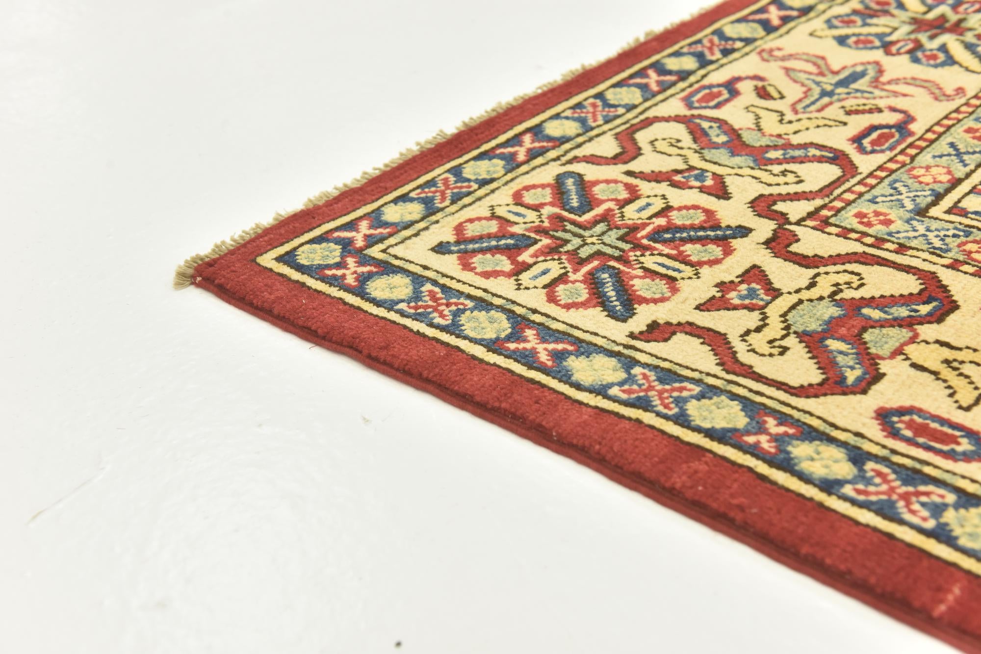 6' 7 x 9' 5 Hand Knotted Kazak Rug
