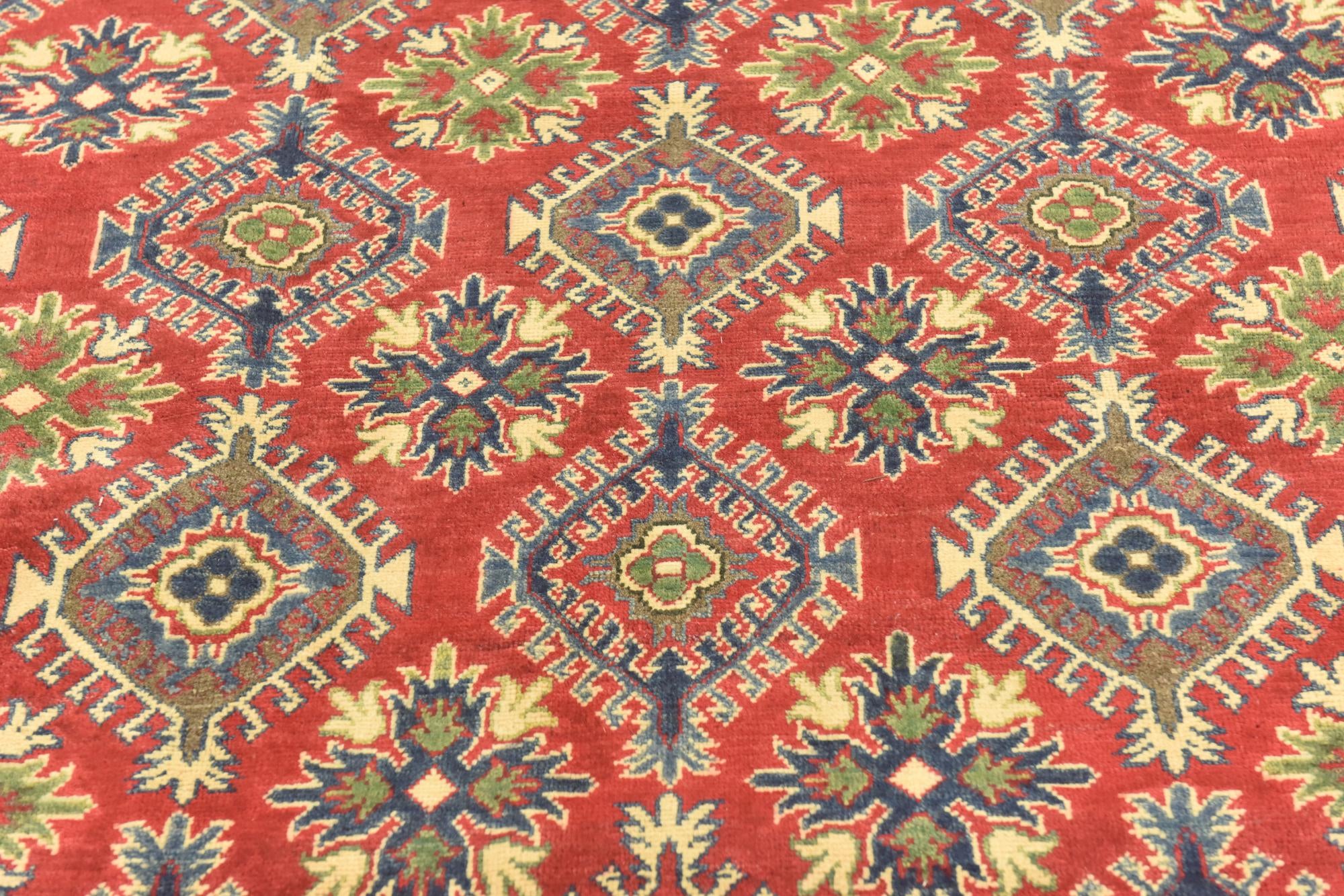 6' 6 x 9' 7 Hand Knotted Kazak Rug