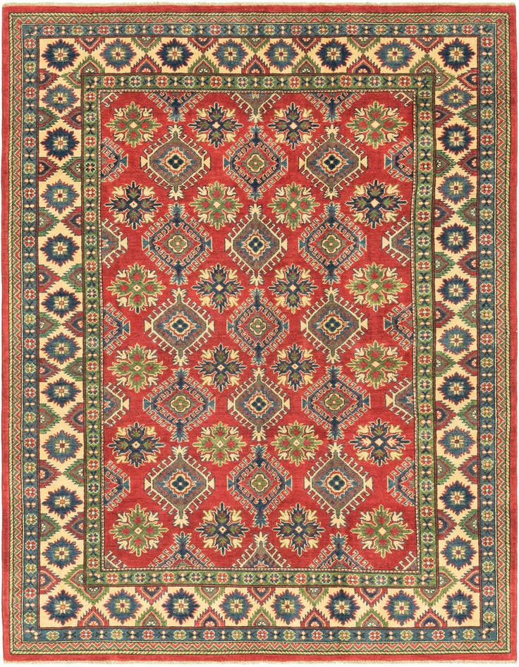 Detail image of 6' 6 x 9' 7 Hand Knotted Kazak Rug