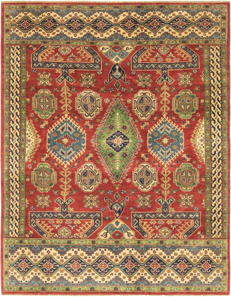 Detail image of 6' 7 x 9' 7 Hand Knotted Kazak Rug