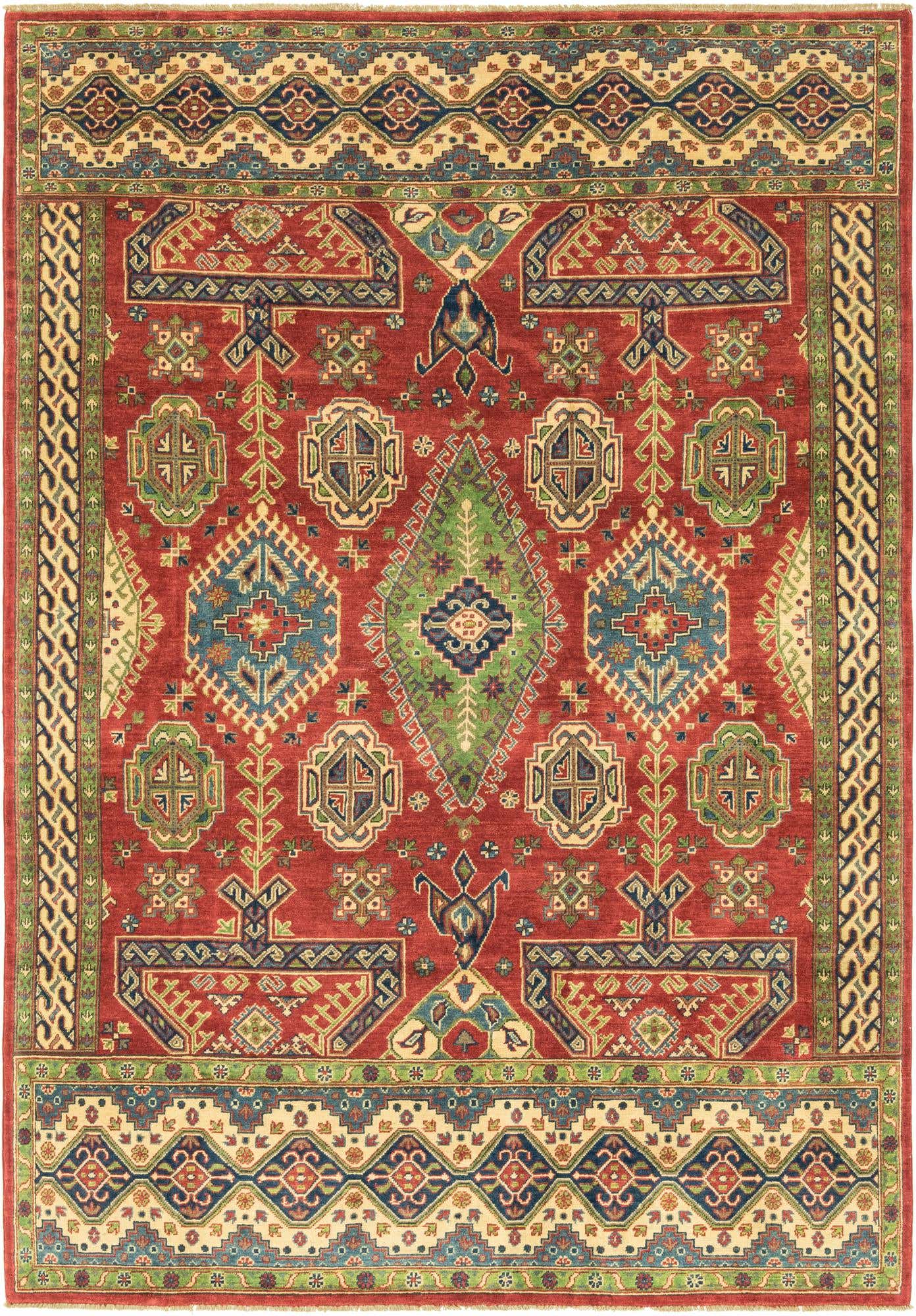 6' 7 x 9' 7 Hand Knotted Kazak Rug