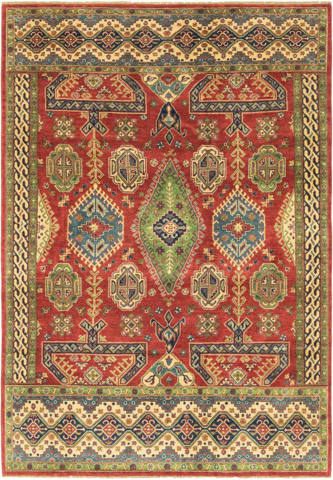 Detail image of 6' 7 x 9' 7 Hand Knotted Kazak Rug