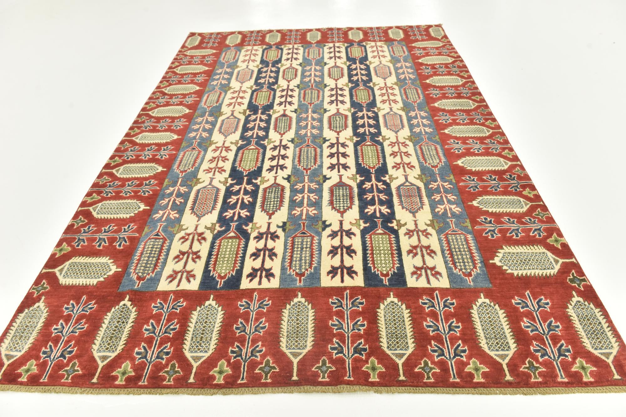 6' 7 x 9' 7 Hand Knotted Kazak Rug