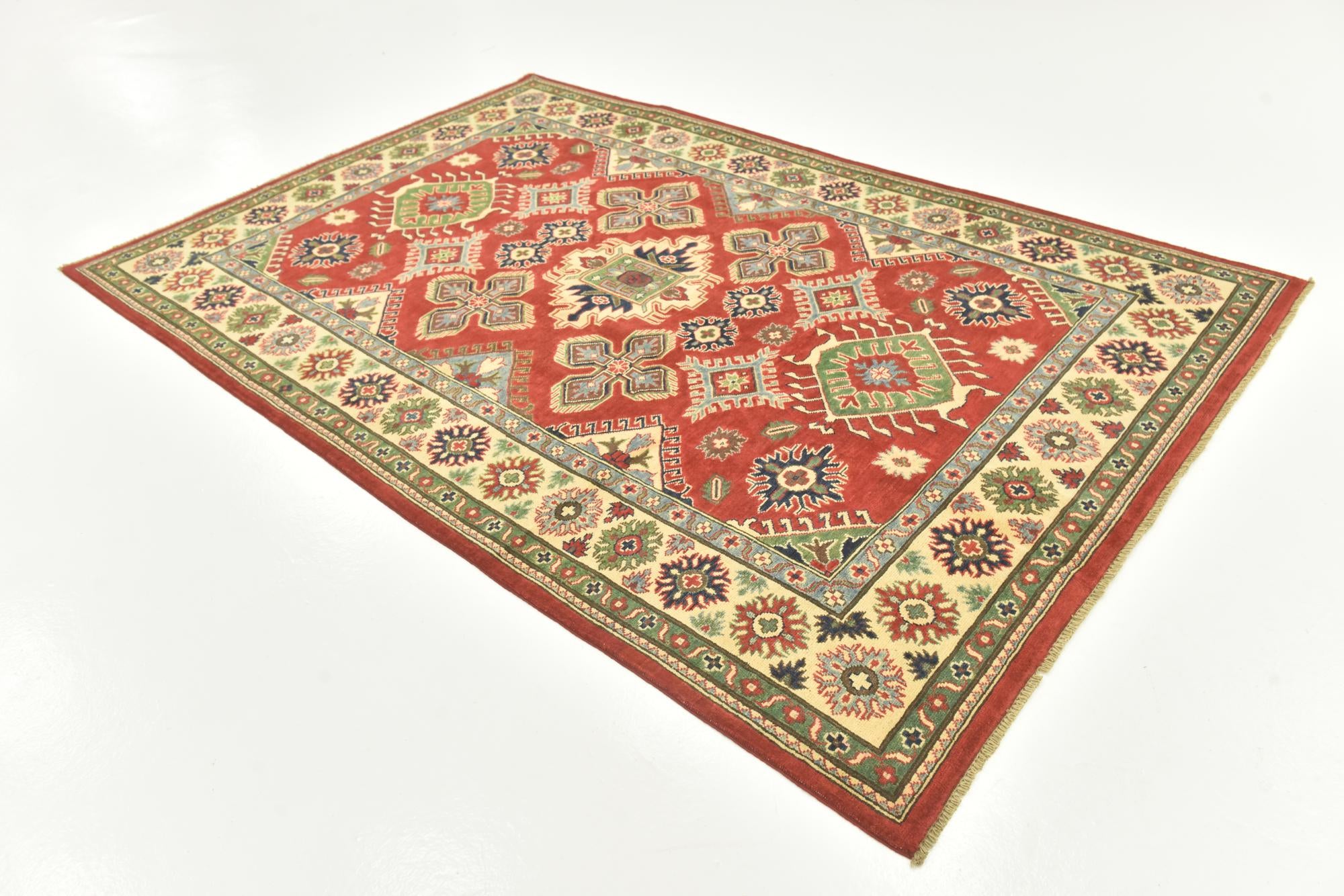 5' 10 x 8' 10 Hand Knotted Kazak Rug