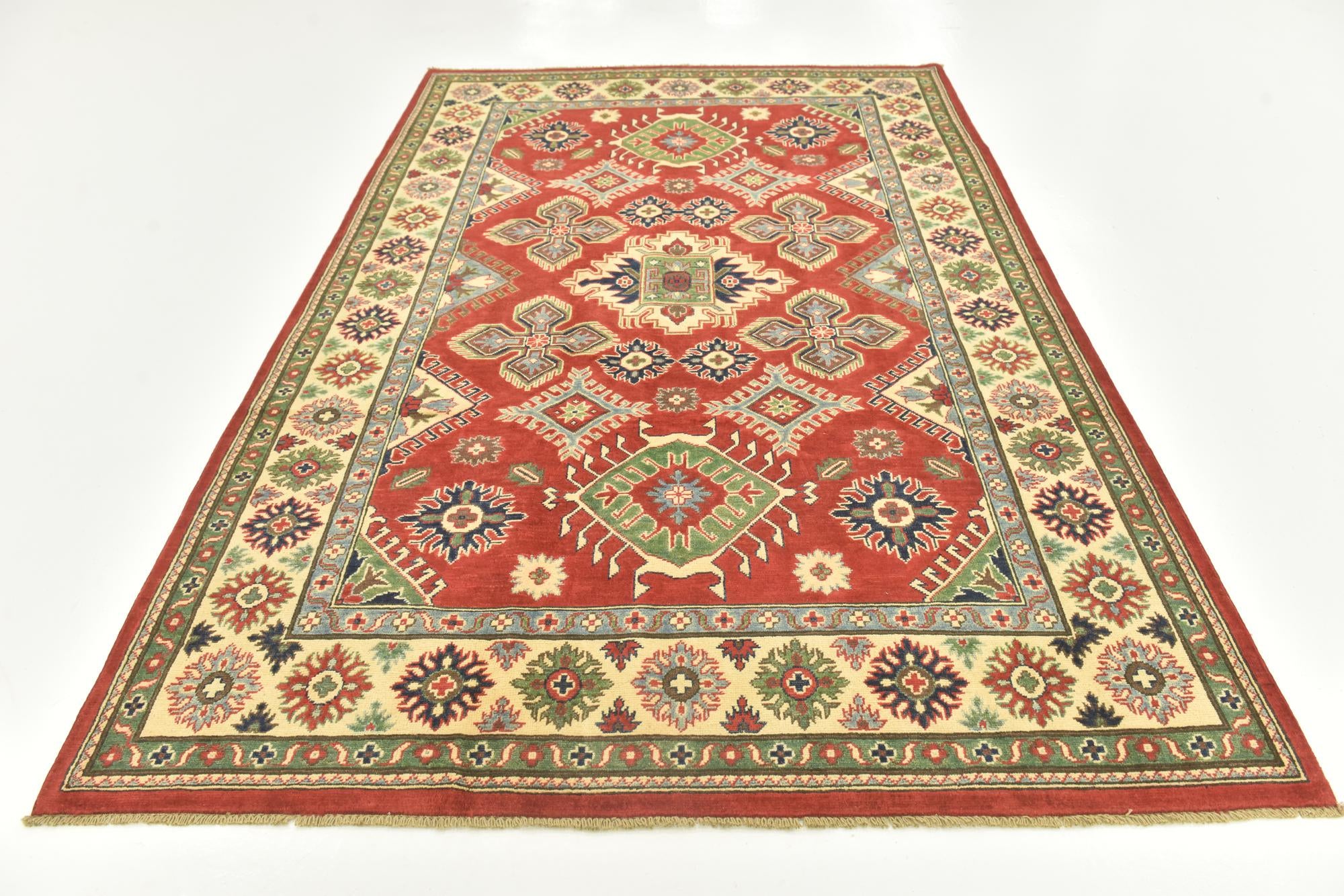 5' 10 x 8' 10 Hand Knotted Kazak Rug