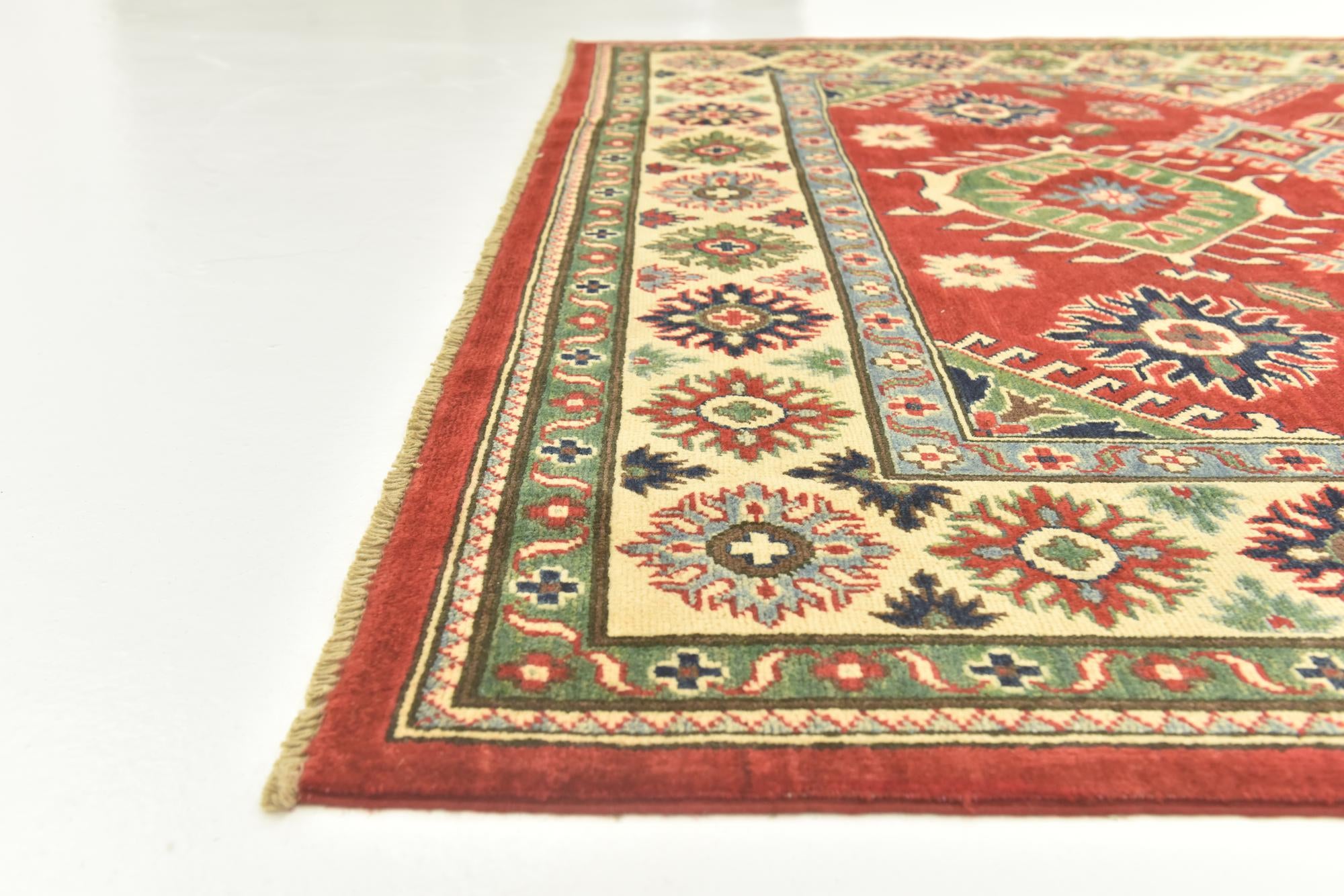 5' 10 x 8' 10 Hand Knotted Kazak Rug
