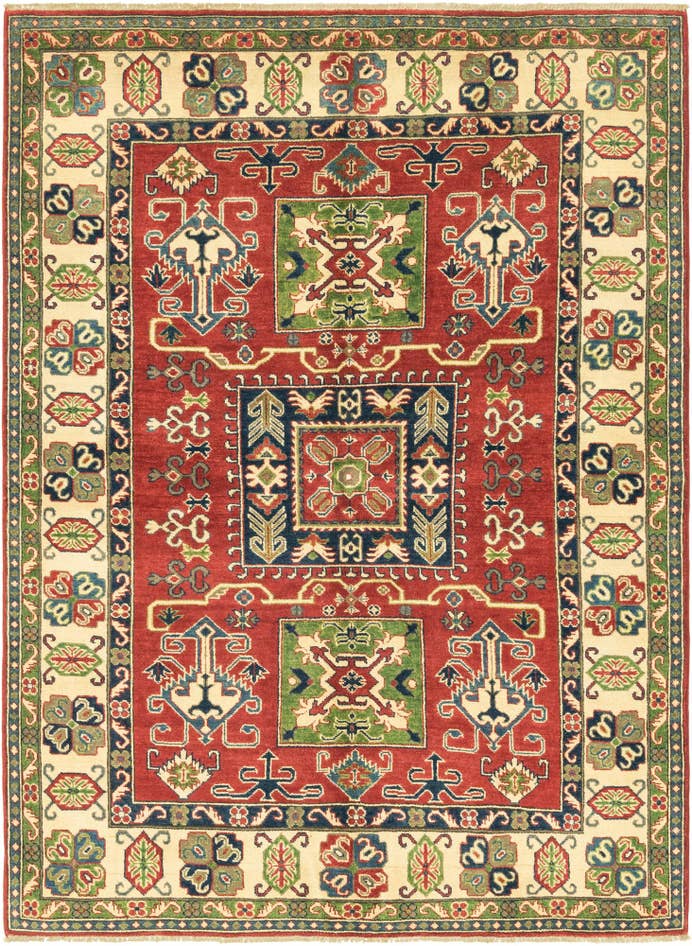 Detail image of 5' 7 x 7' 8 Hand Knotted Kazak Rug