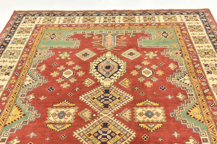 6' 7 x 9' 5 Hand Knotted Kazak Rug
