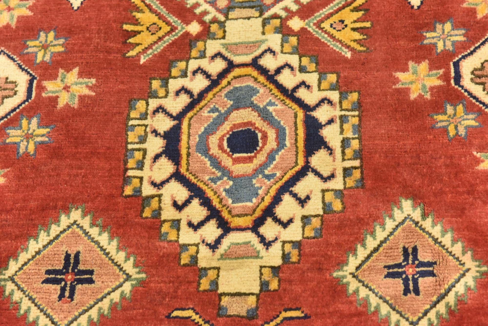 6' 7 x 9' 5 Hand Knotted Kazak Rug