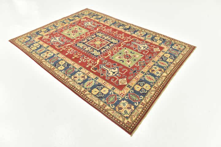 5' 7 x 7' 8 Hand Knotted Kazak Rug