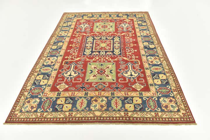 5' 7 x 7' 8 Hand Knotted Kazak Rug