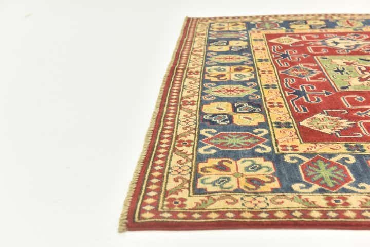 5' 7 x 7' 8 Hand Knotted Kazak Rug