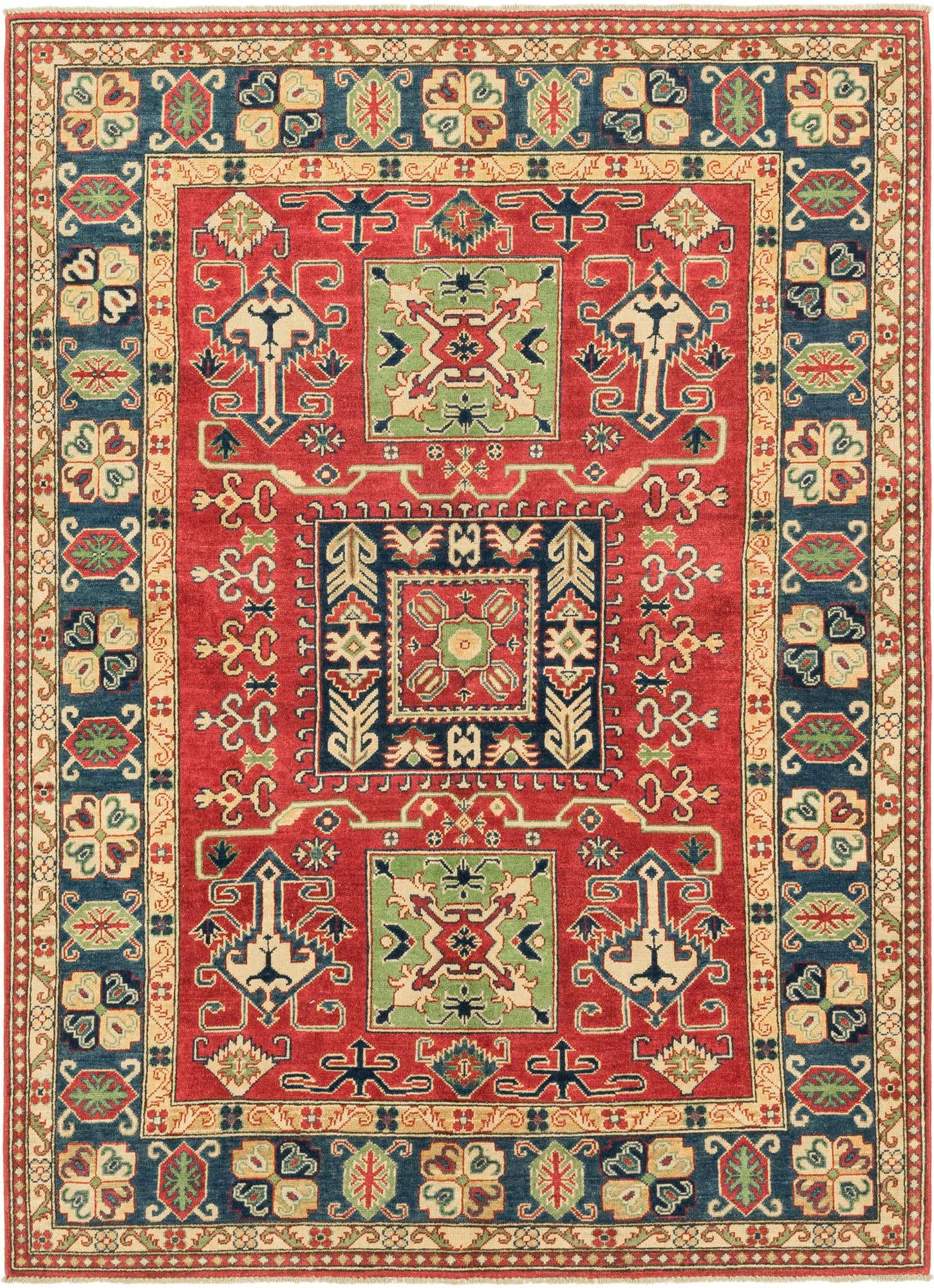 5' 7 x 7' 8 Hand Knotted Kazak Rug