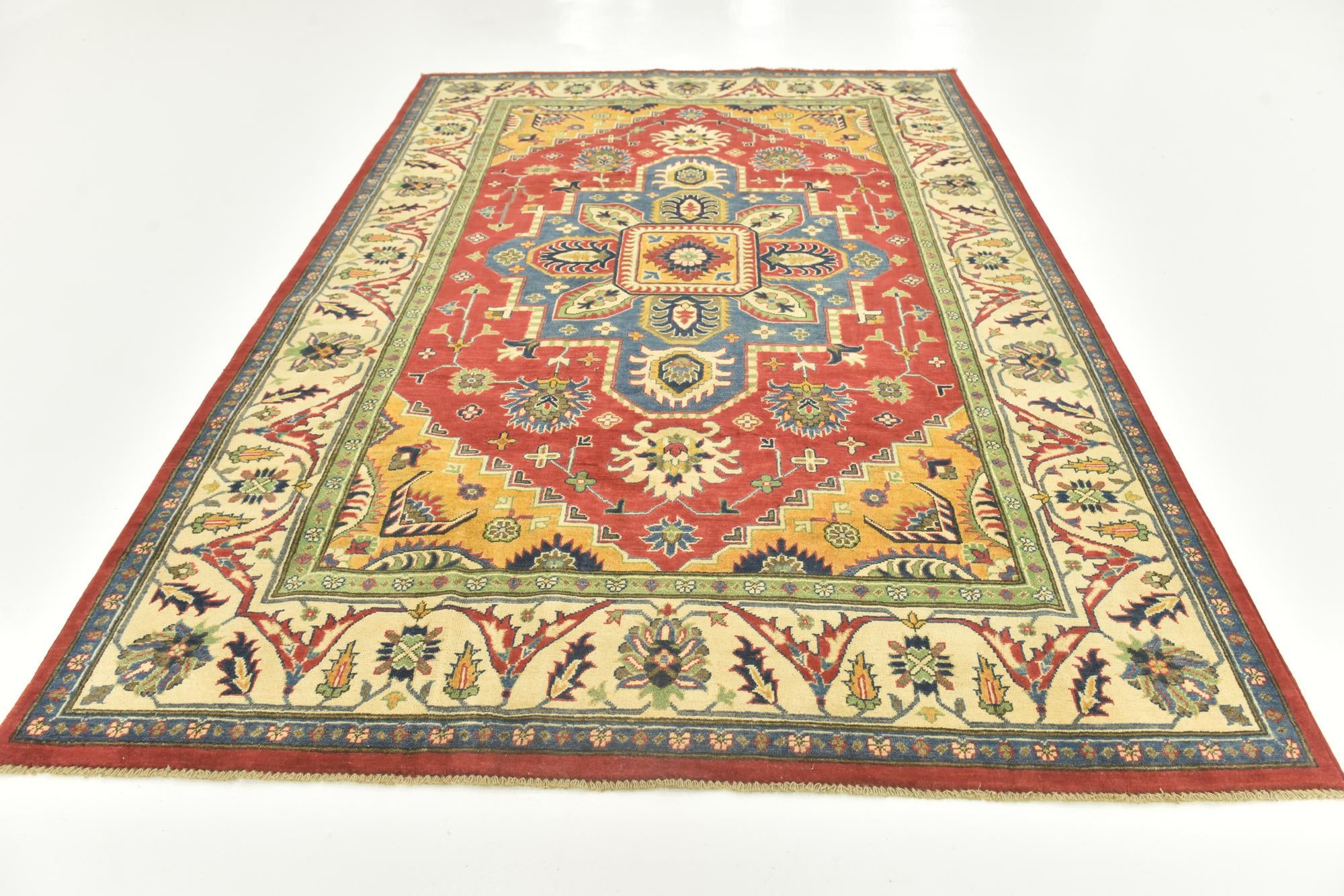 6' 8 x 9' 6 Hand Knotted Kazak Rug