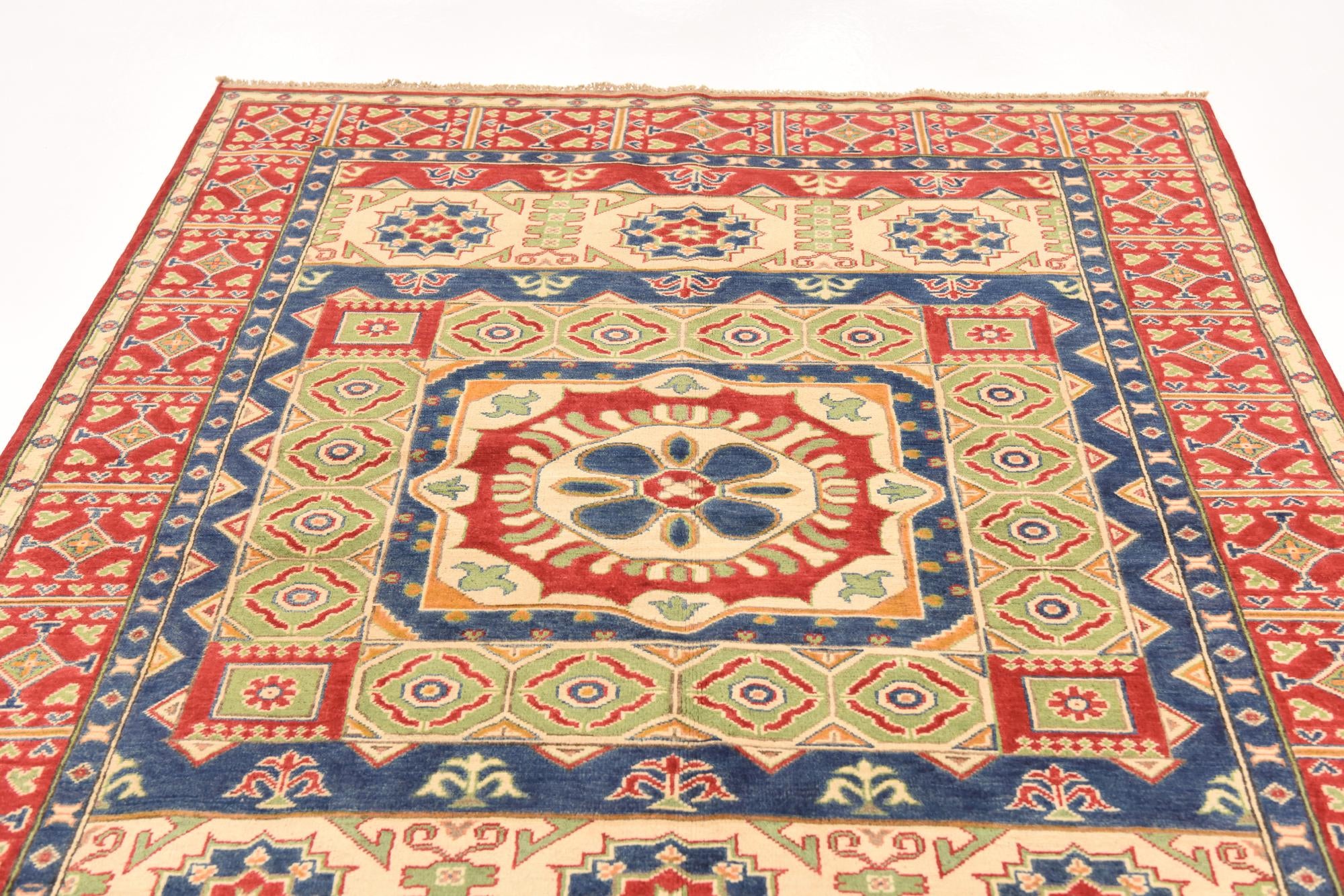 5' 7 x 7' 10 Hand Knotted Kazak Rug