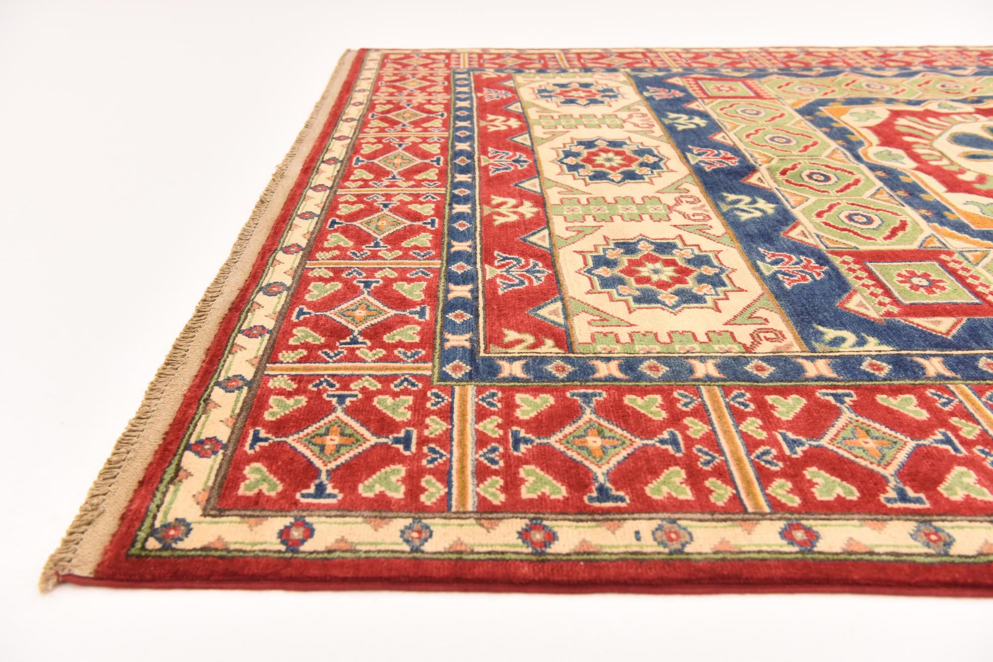 5' 7 x 7' 10 Hand Knotted Kazak Rug