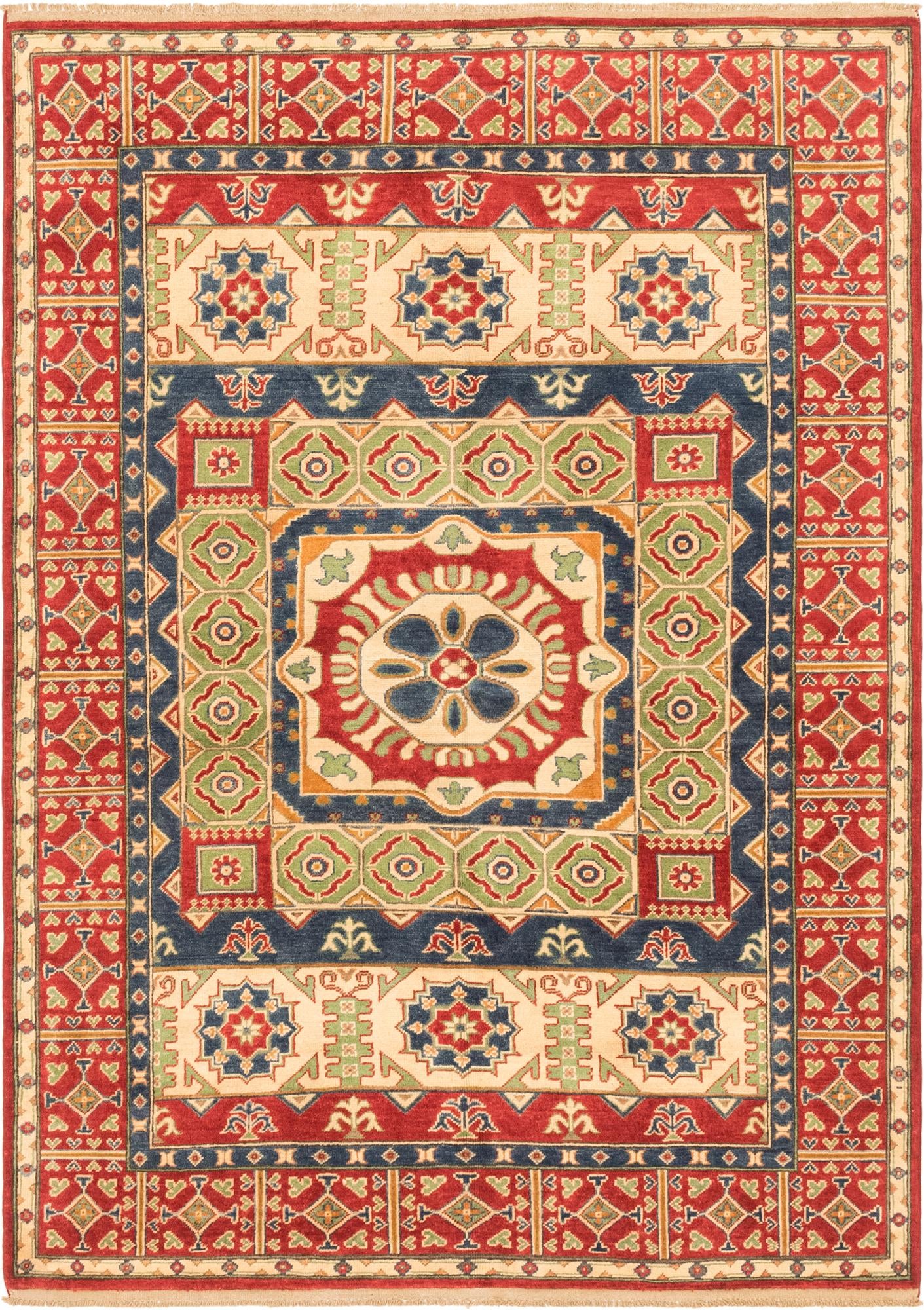 5' 7 x 7' 10 Hand Knotted Kazak Rug