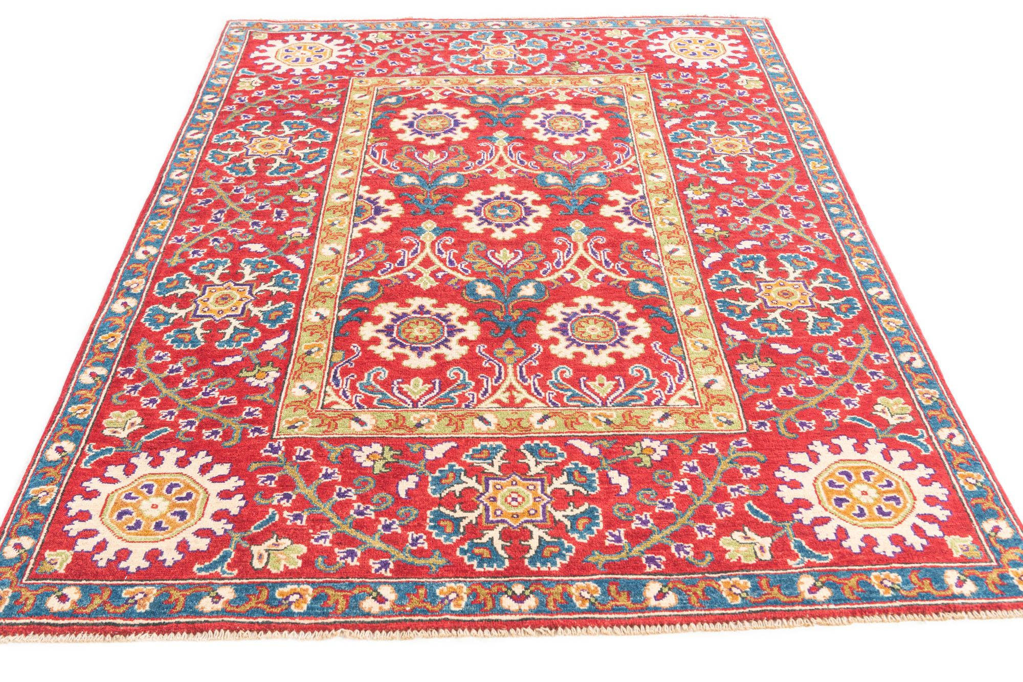 5' x 8' Hand Knotted Kazak Rug