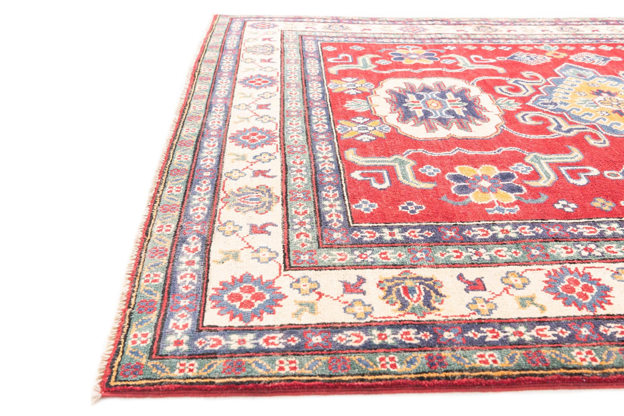 5' x 6' 8 Hand Knotted Kazak Rug