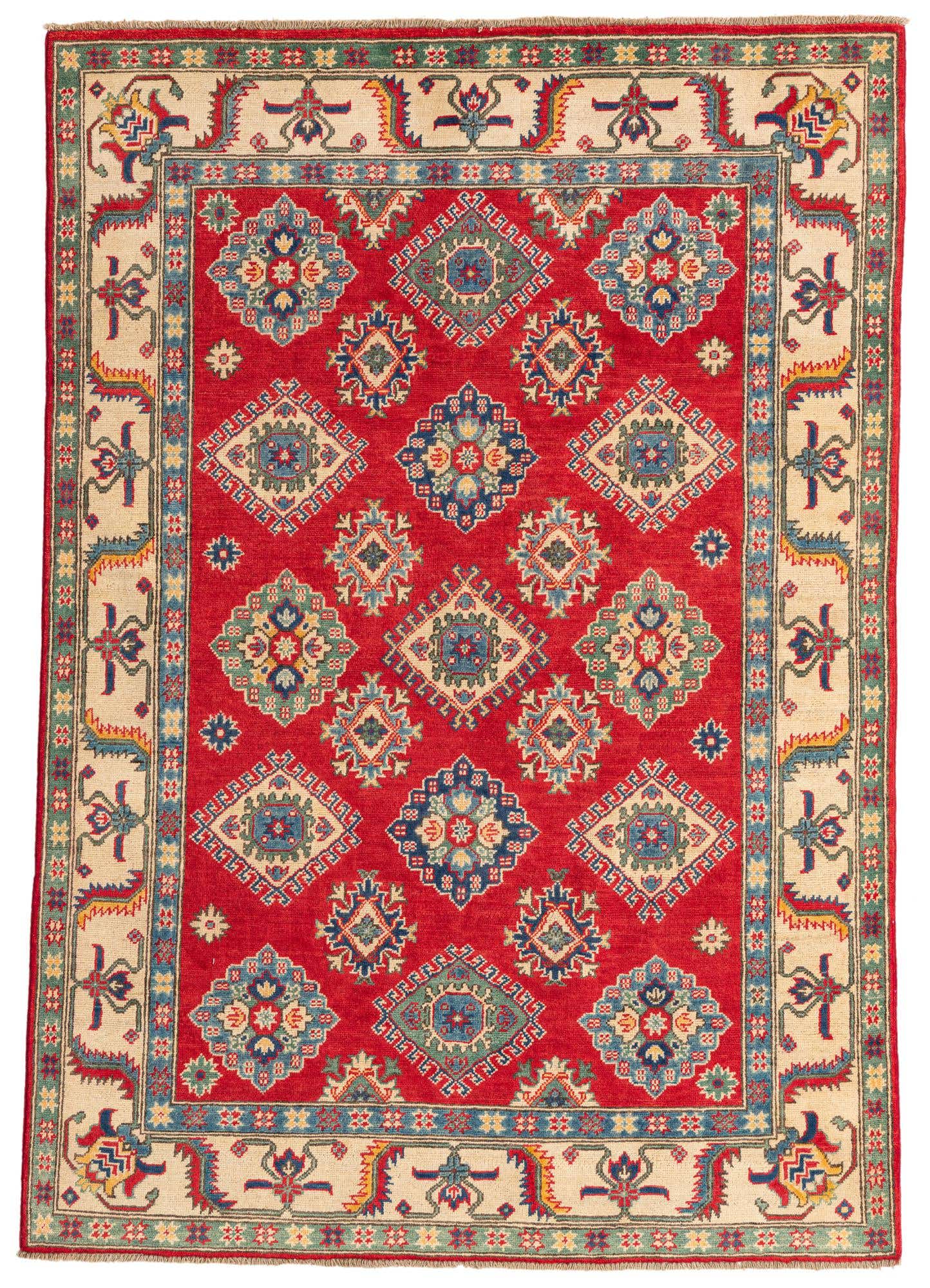 4' 10 x 7' Hand Knotted Kazak Rug
