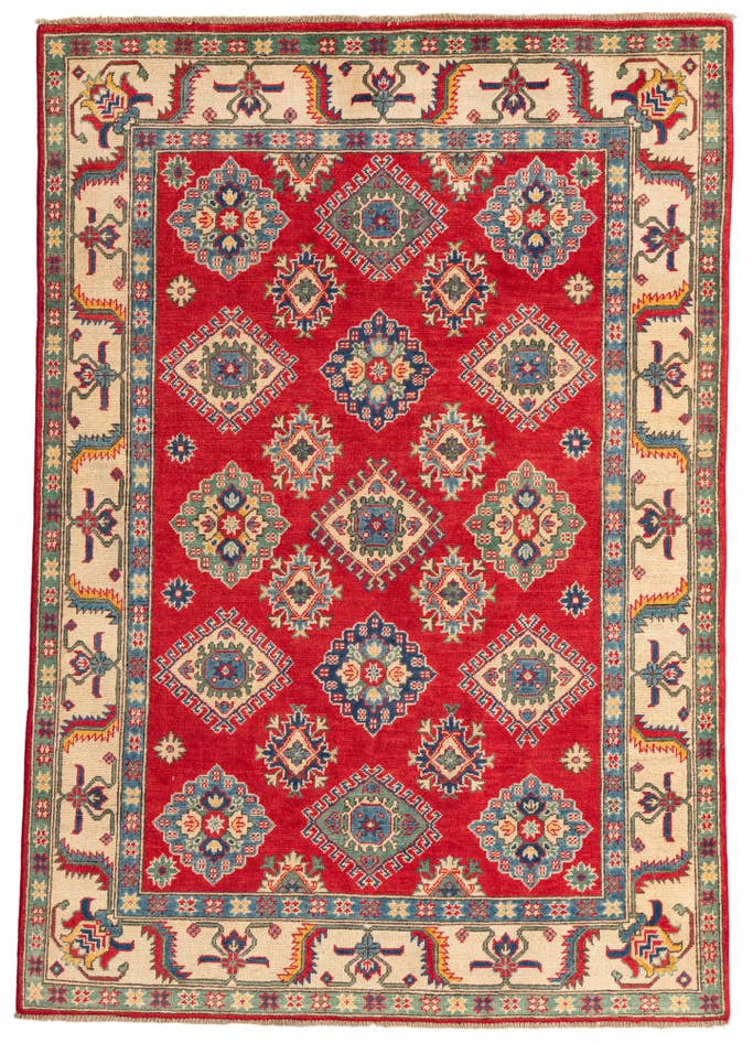 Detail image of 4' 10 x 7' Hand Knotted Kazak Rug