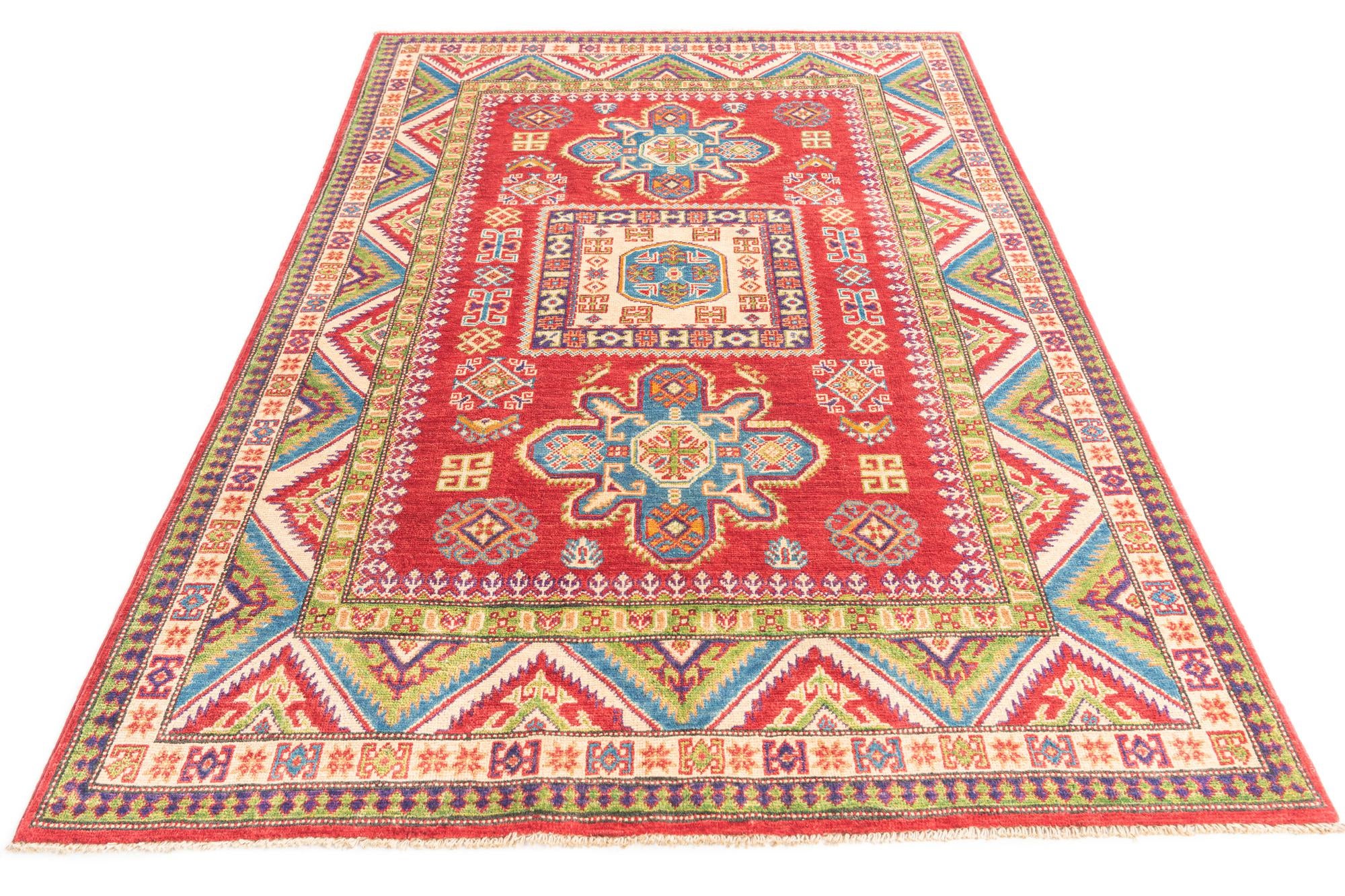 4' 10 x 7' 1 Hand Knotted Kazak Rug