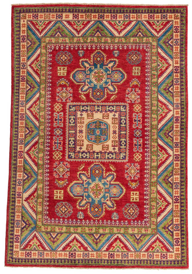 Detail image of 4' 10 x 7' 1 Hand Knotted Kazak Rug