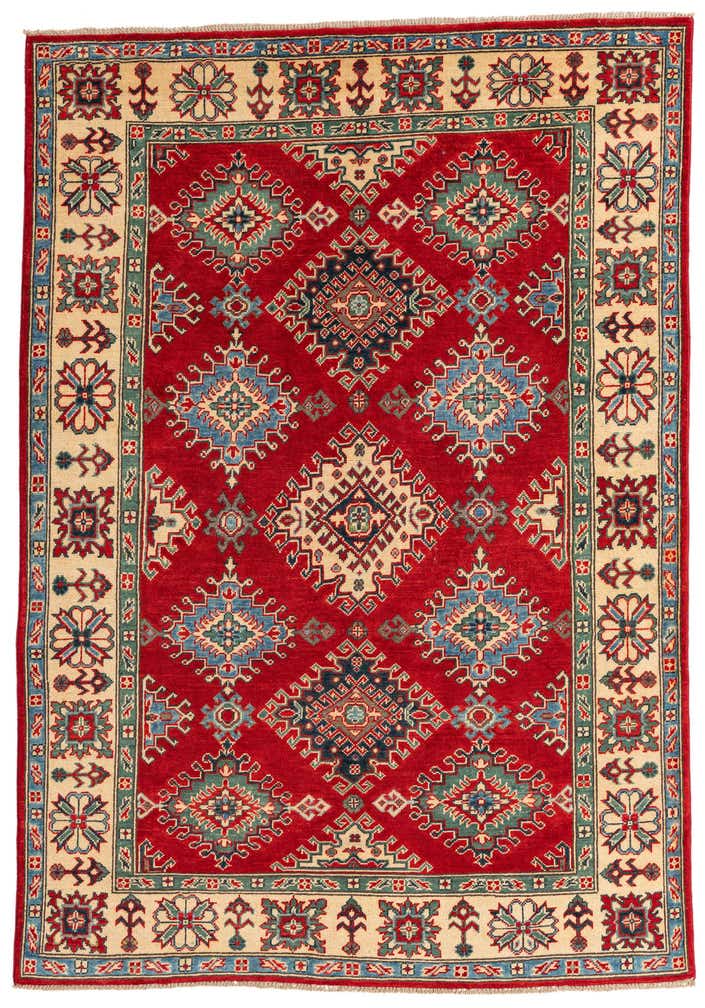 5' x 7' 1 Hand Knotted Kazak Rug