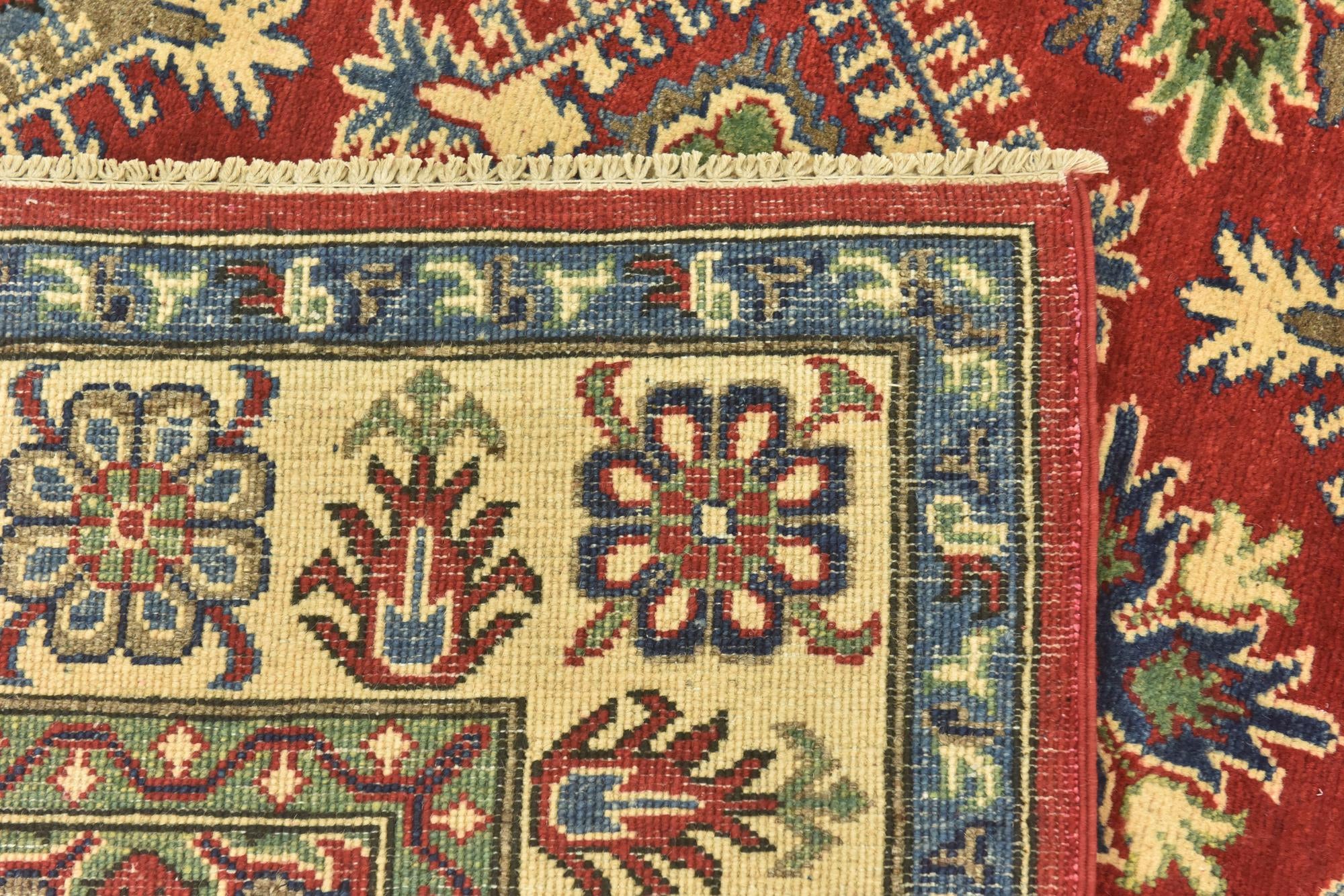 5' 8 x 8' Hand Knotted Kazak Rug