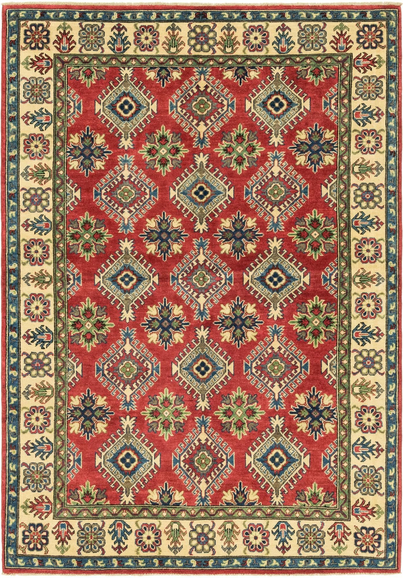 5' 8 x 8' Hand Knotted Kazak Rug