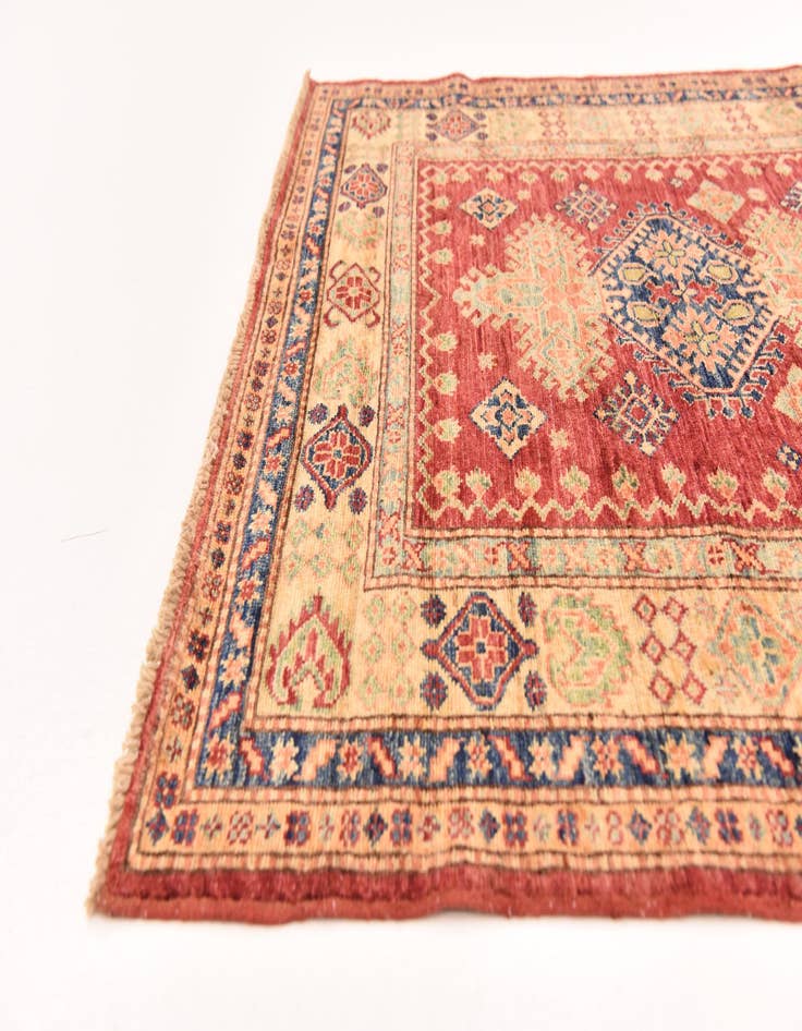 Detail image of 4' x 5' 10  Hand Knotted Kazak Oriental Rug