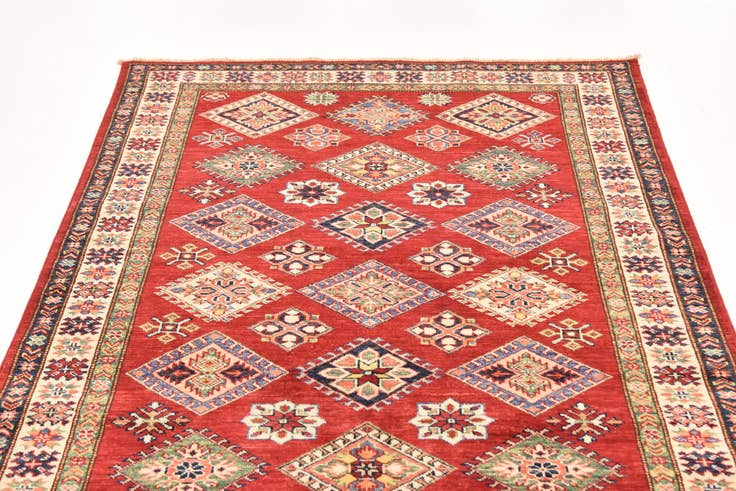 Detail image of 4' 1 x 5' 9 Hand Knotted Kazak Oriental Rug