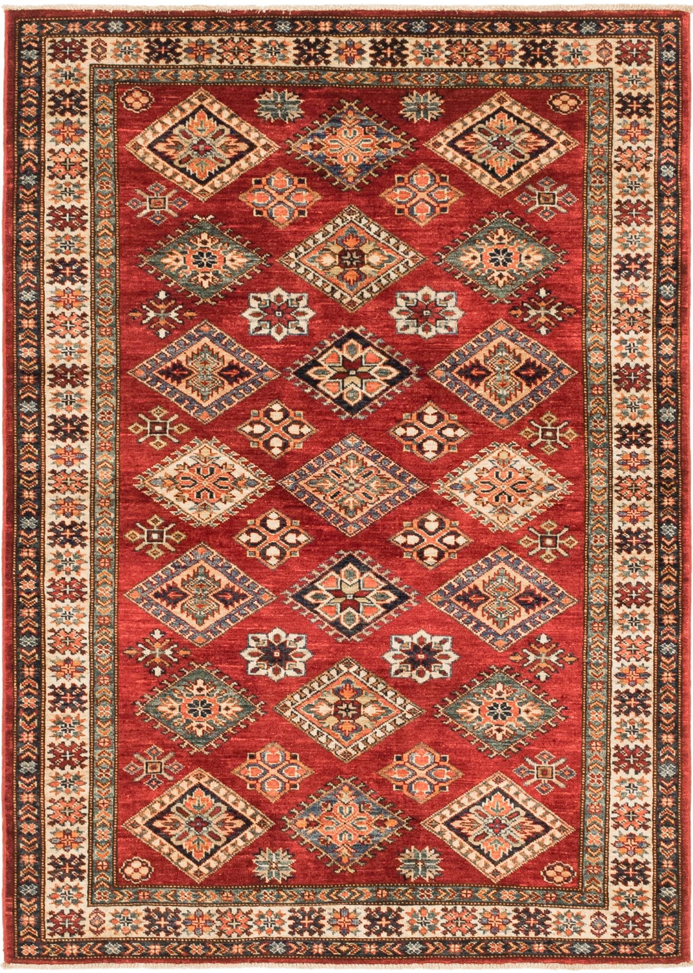 4' 1 x 5' 9 Hand Knotted Kazak Oriental Rug