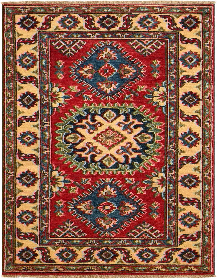 Detail image of 2' 8 x 4' 2 Hand Knotted Kazak Rug