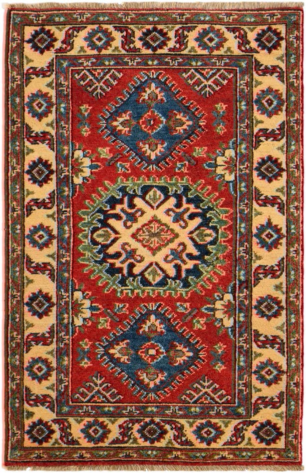Detail image of 2' 8 x 4' 2 Hand Knotted Kazak Rug